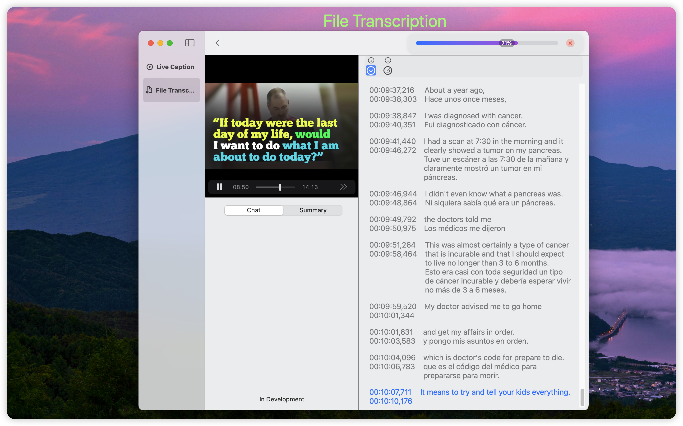 File Transcription Interface