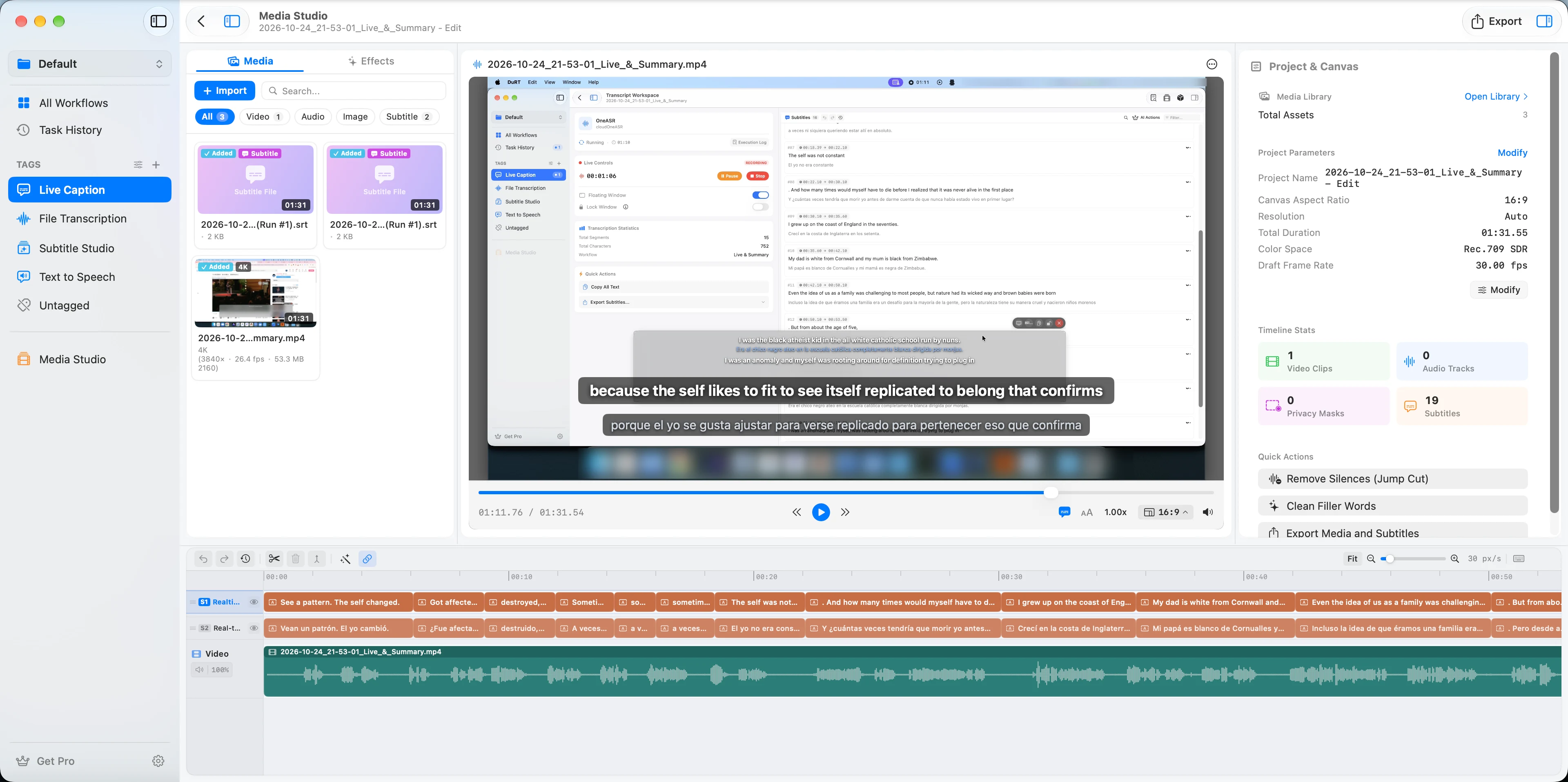 Waveform Timeline & Precision Subtitle Studio